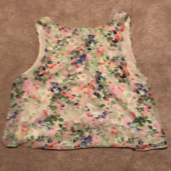 ASTR The Label Cropped V-Neck Blouse in Dainty Floral - Picture 4 of 8